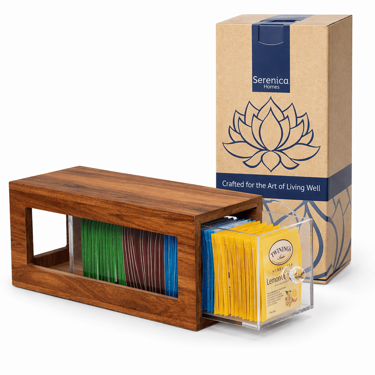 Serenica Homes Bamboo Tea Organizer